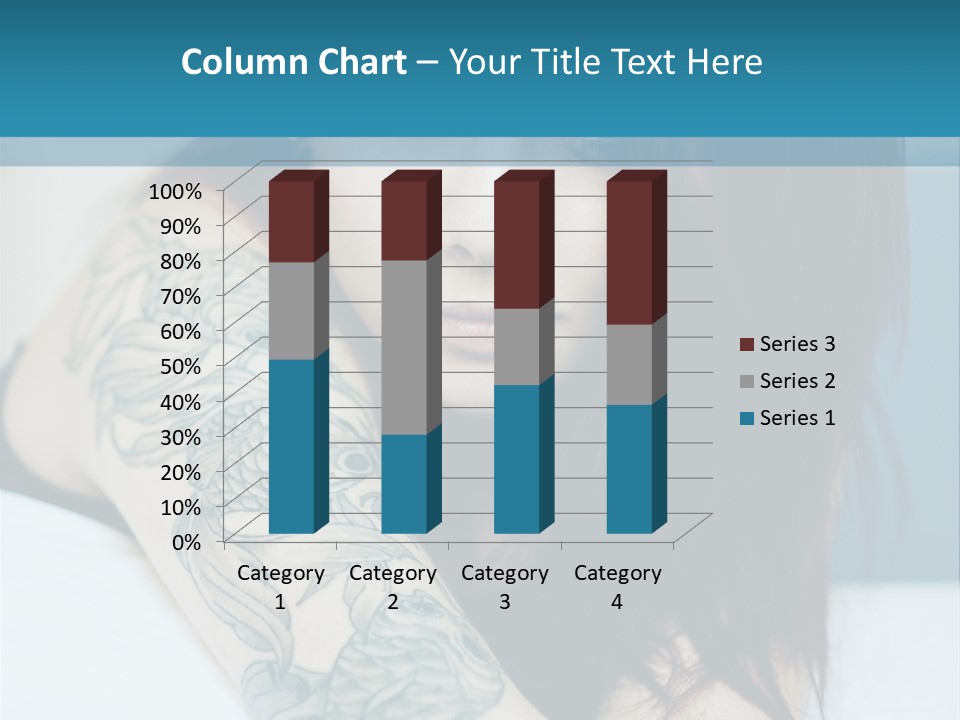 A Woman With Red Hair And Tattoos On Her Arm PowerPoint Template