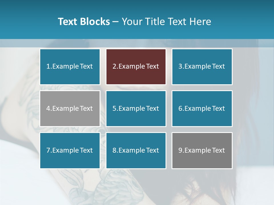 A Woman With Red Hair And Tattoos On Her Arm PowerPoint Template