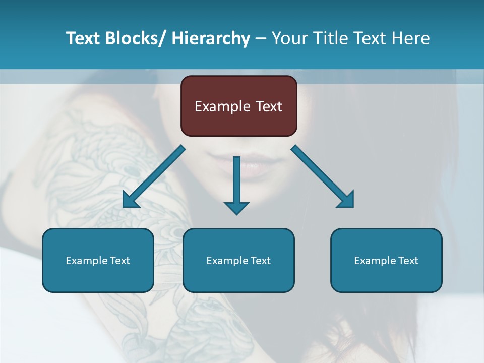 A Woman With Red Hair And Tattoos On Her Arm PowerPoint Template