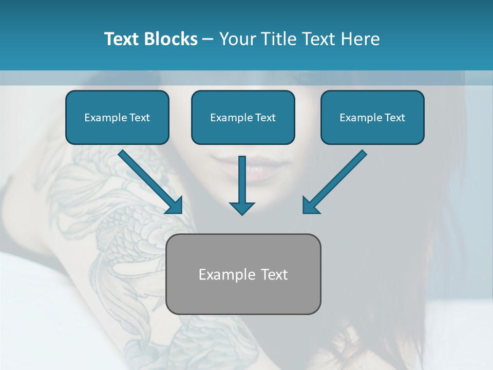 A Woman With Red Hair And Tattoos On Her Arm PowerPoint Template