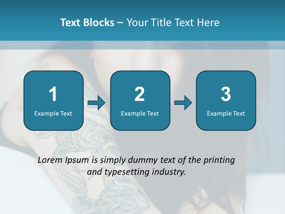 A Woman With Red Hair And Tattoos On Her Arm PowerPoint Template