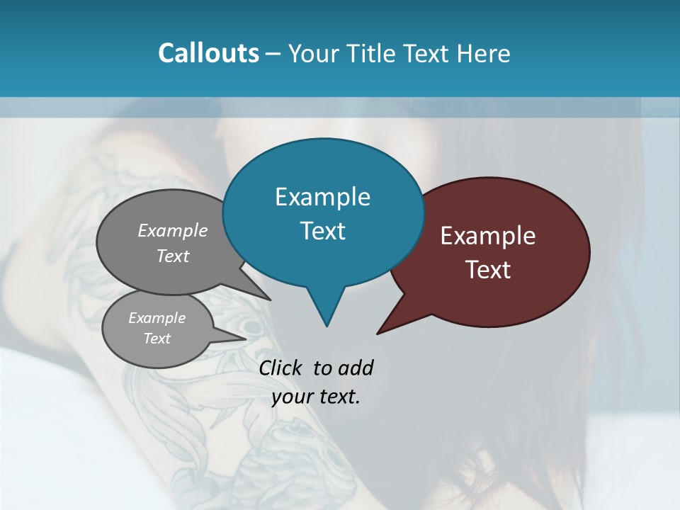 A Woman With Red Hair And Tattoos On Her Arm PowerPoint Template