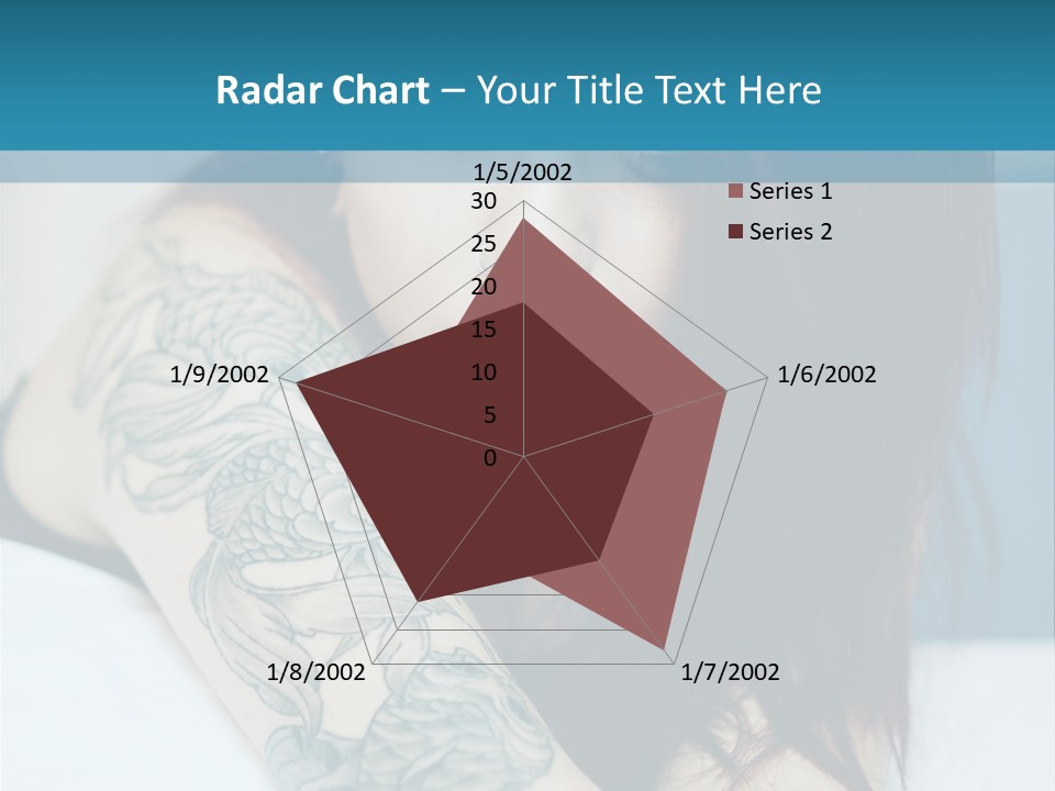 A Woman With Red Hair And Tattoos On Her Arm PowerPoint Template
