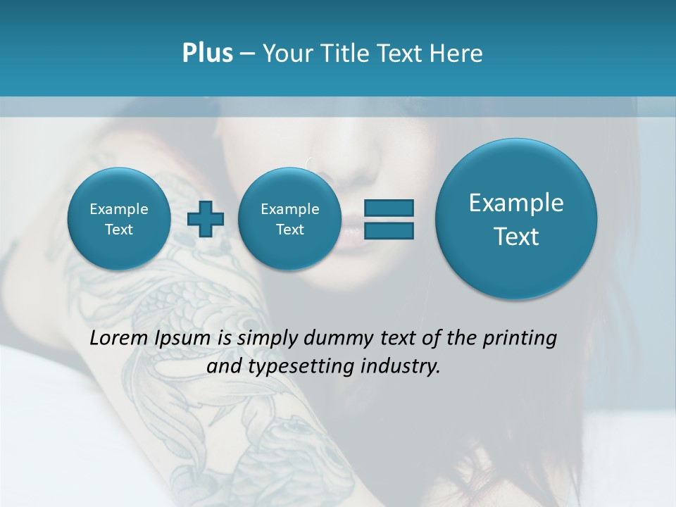 A Woman With Red Hair And Tattoos On Her Arm PowerPoint Template