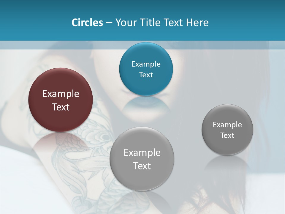 A Woman With Red Hair And Tattoos On Her Arm PowerPoint Template