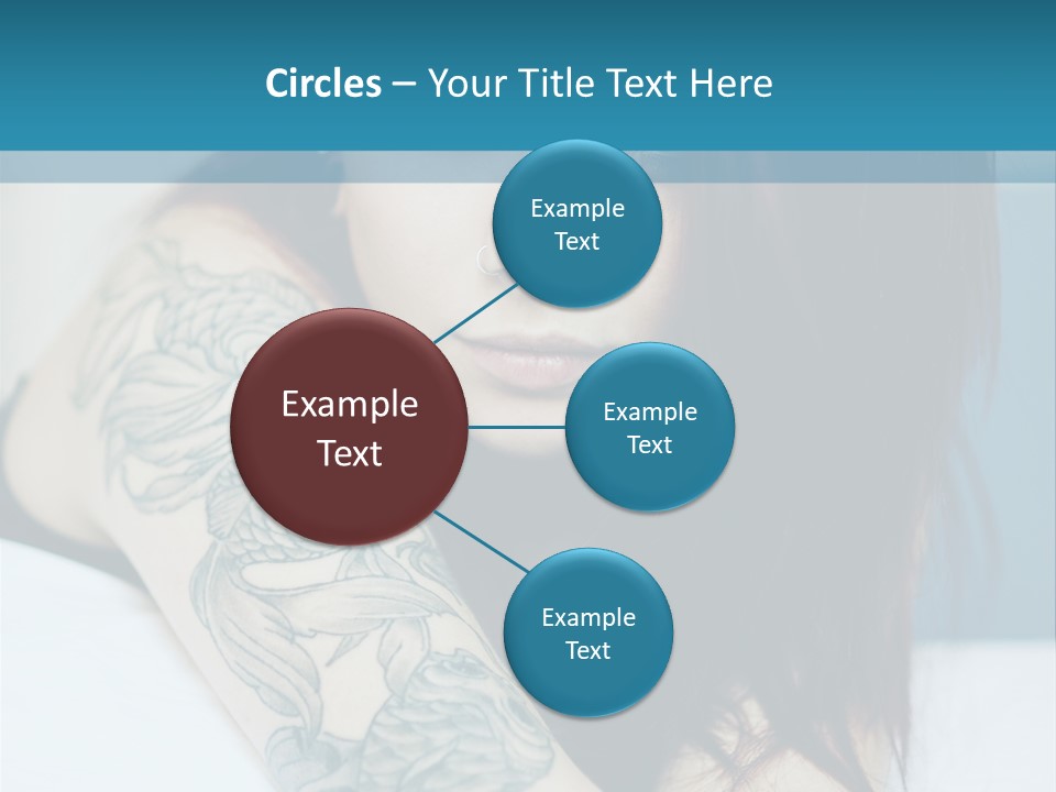 A Woman With Red Hair And Tattoos On Her Arm PowerPoint Template