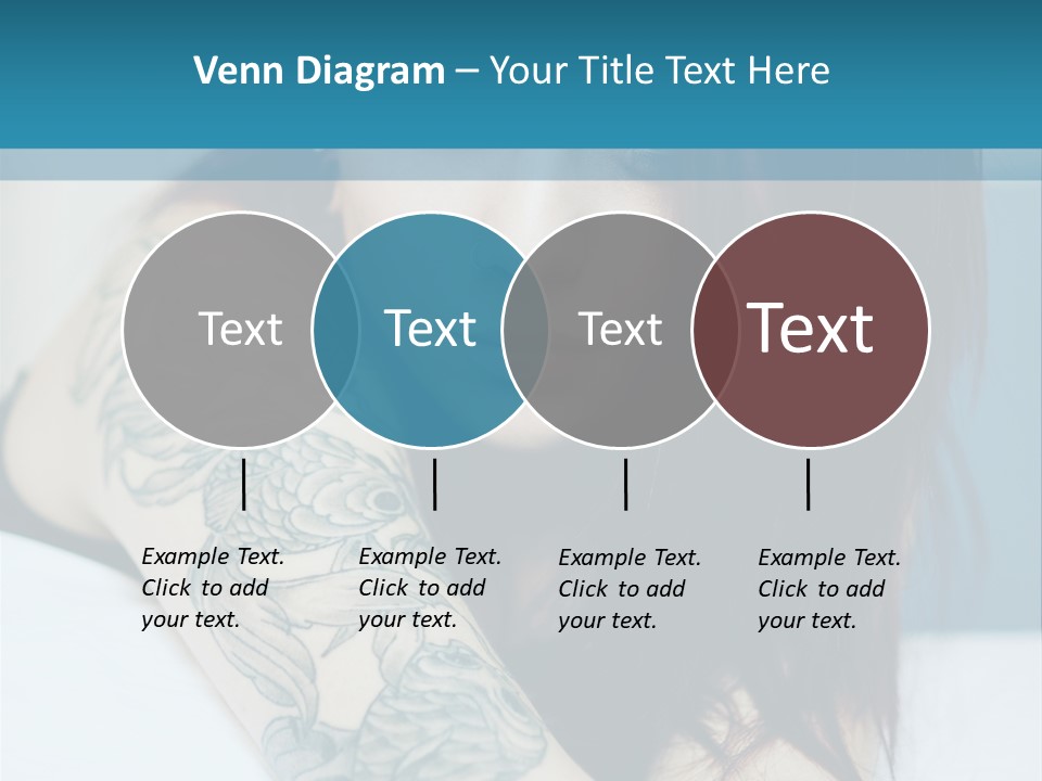 A Woman With Red Hair And Tattoos On Her Arm PowerPoint Template