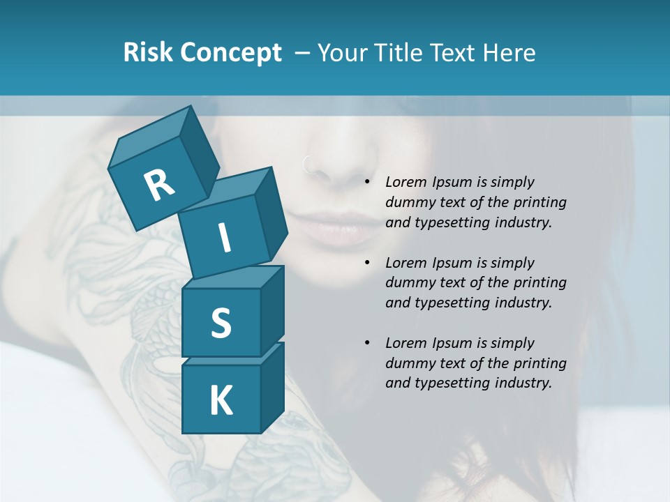 A Woman With Red Hair And Tattoos On Her Arm PowerPoint Template