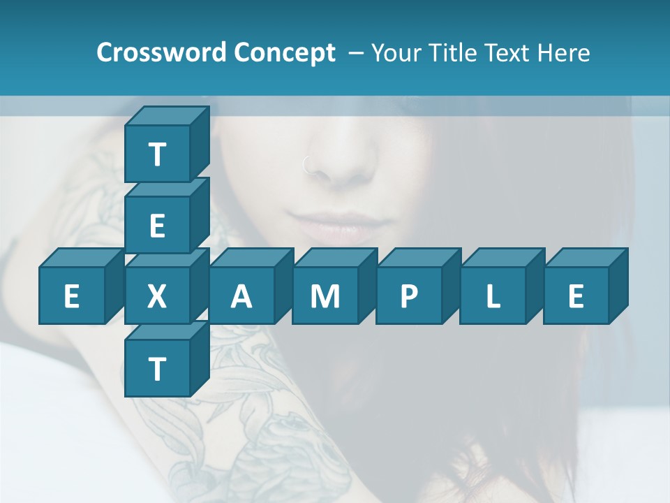 A Woman With Red Hair And Tattoos On Her Arm PowerPoint Template