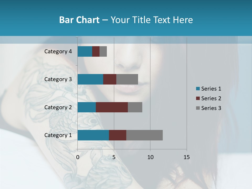 A Woman With Red Hair And Tattoos On Her Arm PowerPoint Template