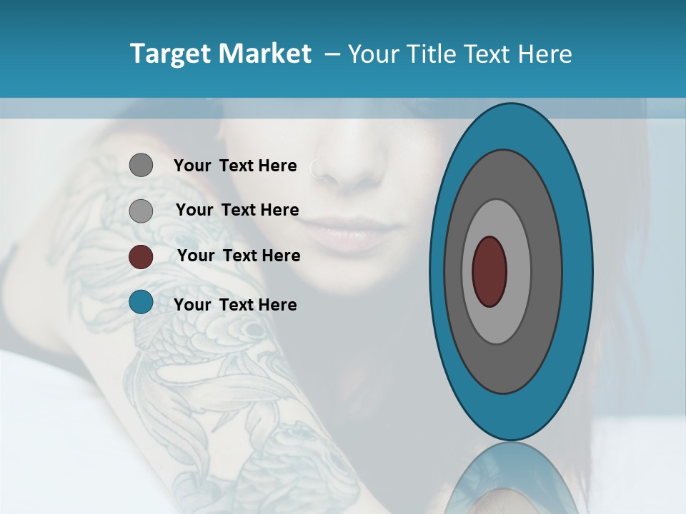 A Woman With Red Hair And Tattoos On Her Arm PowerPoint Template