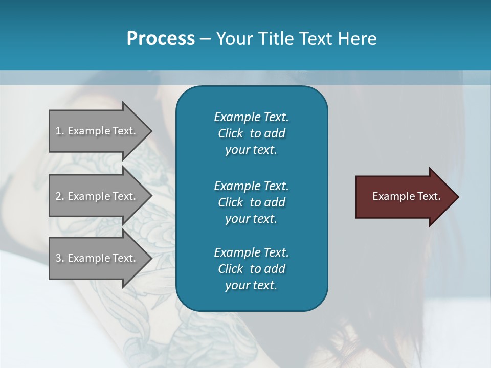 A Woman With Red Hair And Tattoos On Her Arm PowerPoint Template