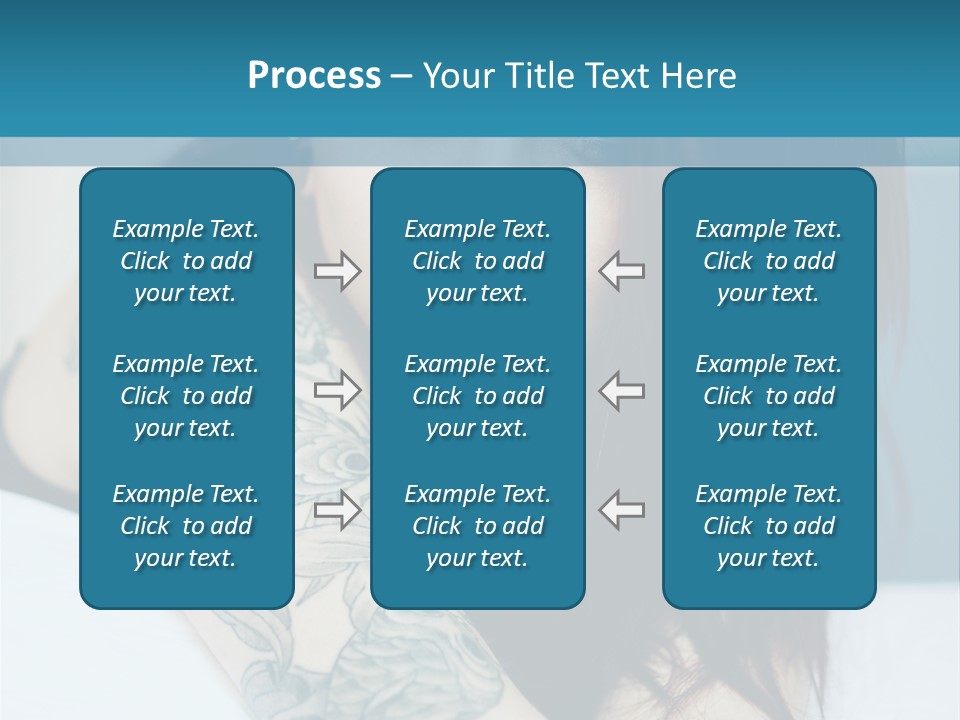A Woman With Red Hair And Tattoos On Her Arm PowerPoint Template