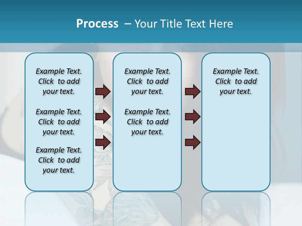 A Woman With Red Hair And Tattoos On Her Arm PowerPoint Template