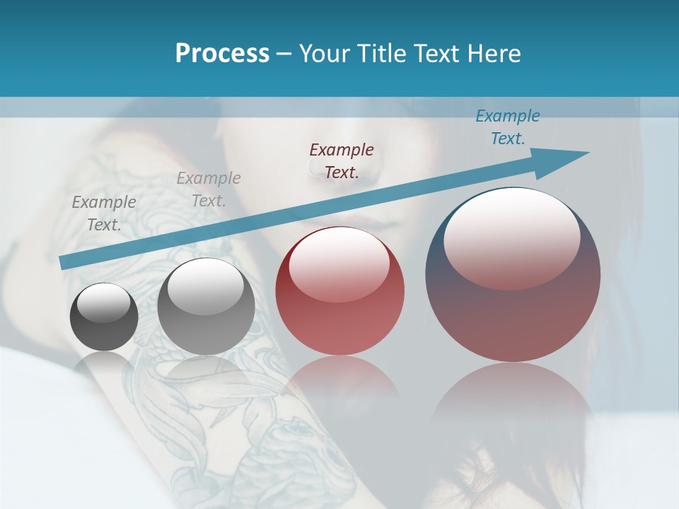 A Woman With Red Hair And Tattoos On Her Arm PowerPoint Template