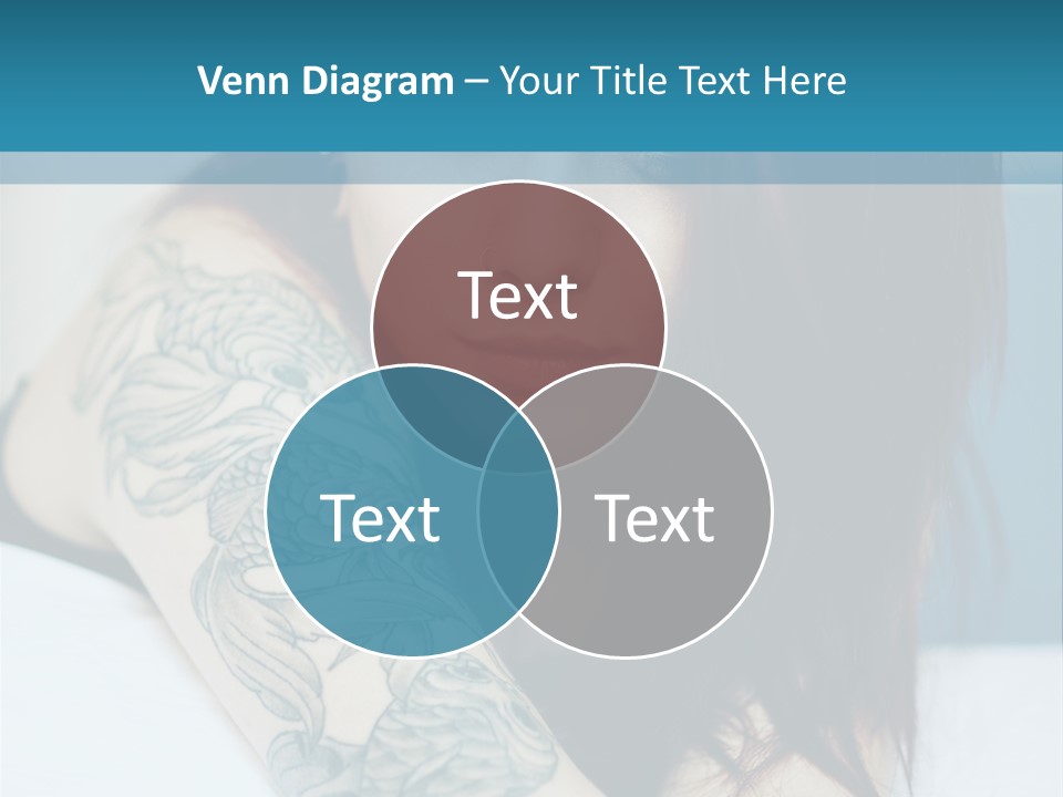A Woman With Red Hair And Tattoos On Her Arm PowerPoint Template