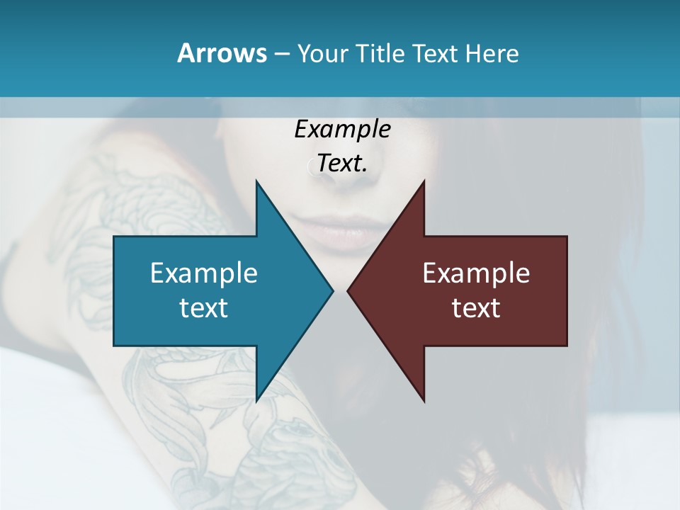 A Woman With Red Hair And Tattoos On Her Arm PowerPoint Template