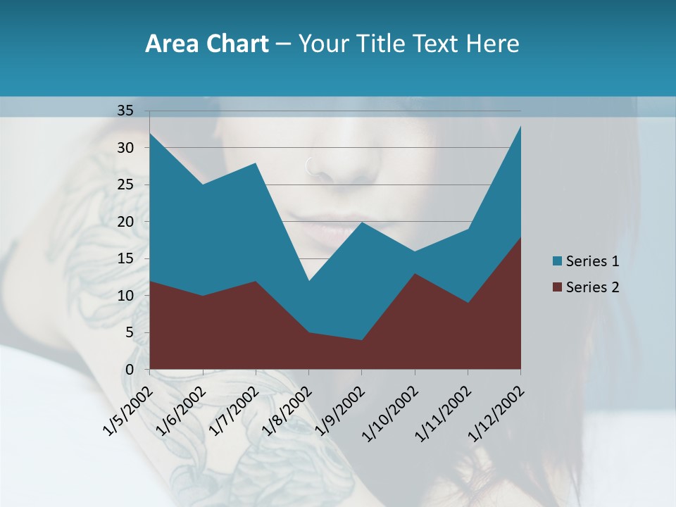 A Woman With Red Hair And Tattoos On Her Arm PowerPoint Template