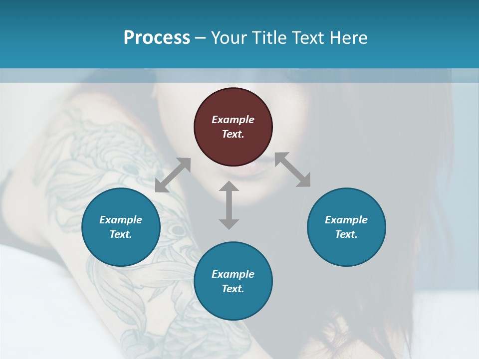 A Woman With Red Hair And Tattoos On Her Arm PowerPoint Template