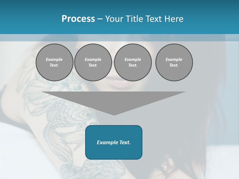 A Woman With Red Hair And Tattoos On Her Arm PowerPoint Template