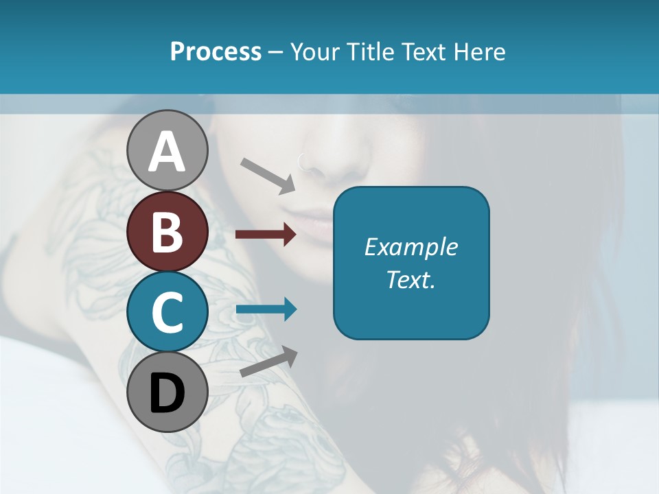 A Woman With Red Hair And Tattoos On Her Arm PowerPoint Template
