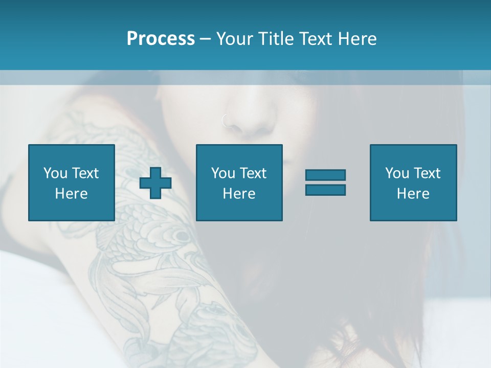 A Woman With Red Hair And Tattoos On Her Arm PowerPoint Template