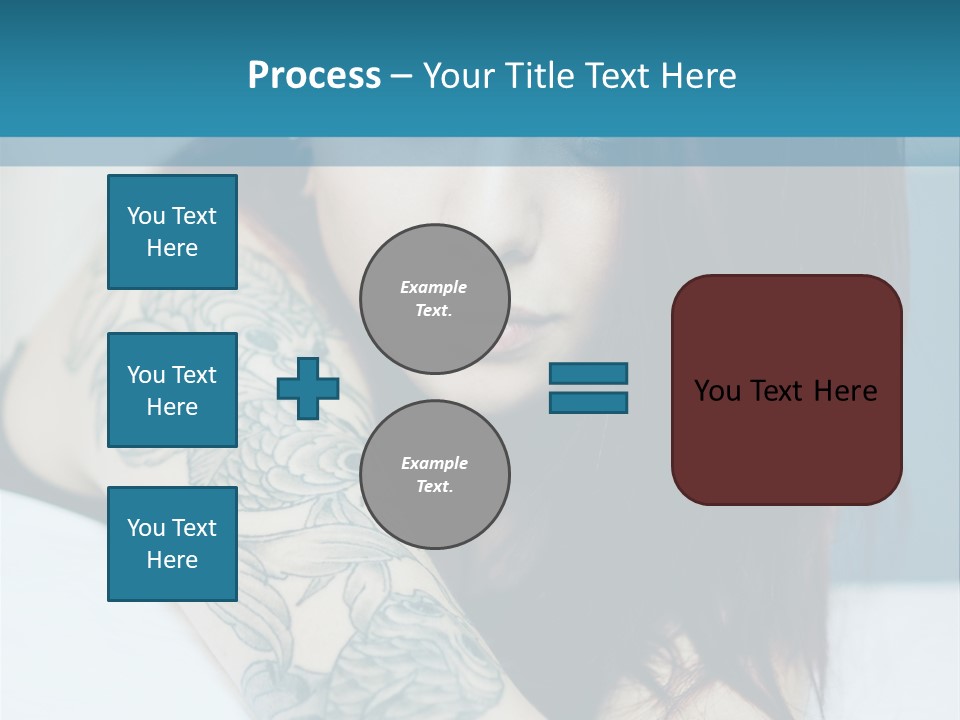 A Woman With Red Hair And Tattoos On Her Arm PowerPoint Template