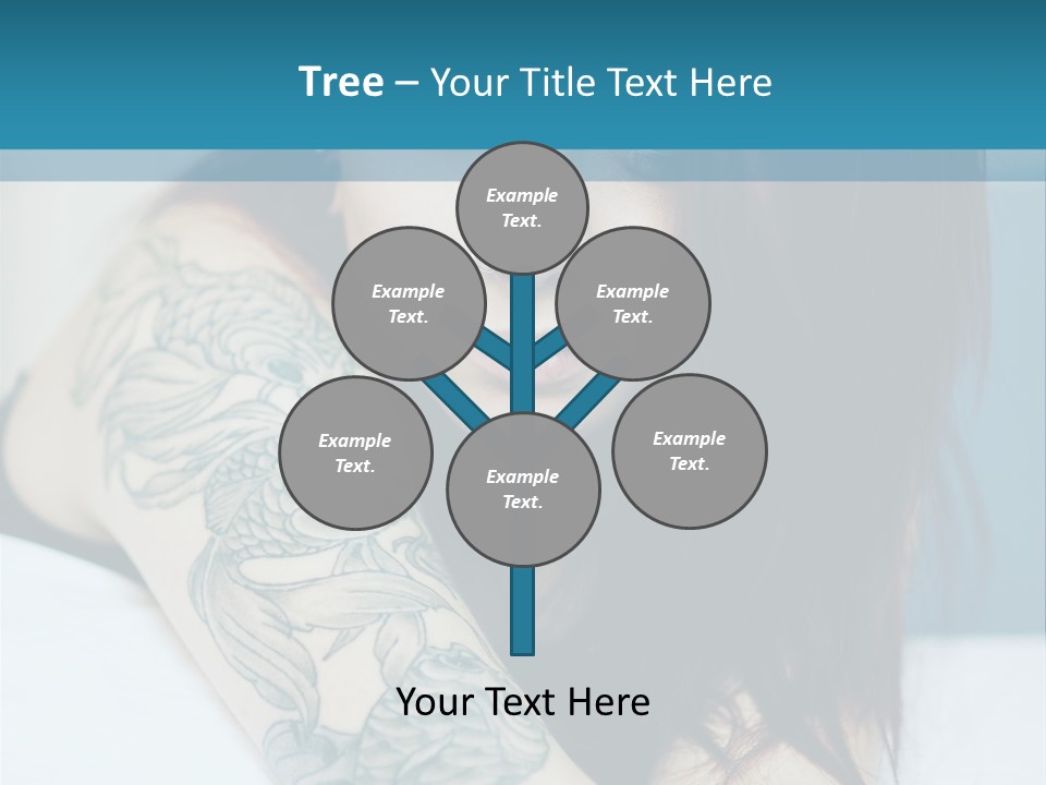 A Woman With Red Hair And Tattoos On Her Arm PowerPoint Template