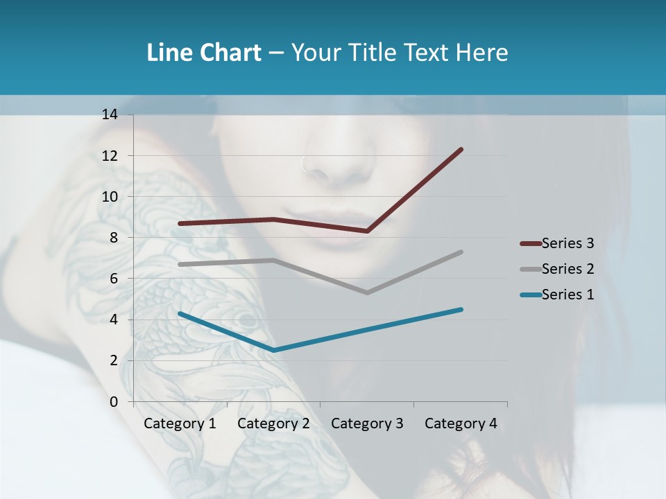 A Woman With Red Hair And Tattoos On Her Arm PowerPoint Template