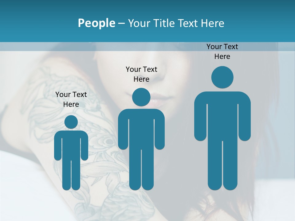 A Woman With Red Hair And Tattoos On Her Arm PowerPoint Template