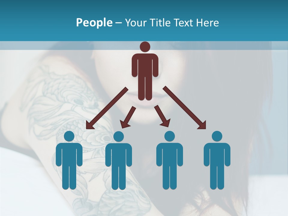 A Woman With Red Hair And Tattoos On Her Arm PowerPoint Template
