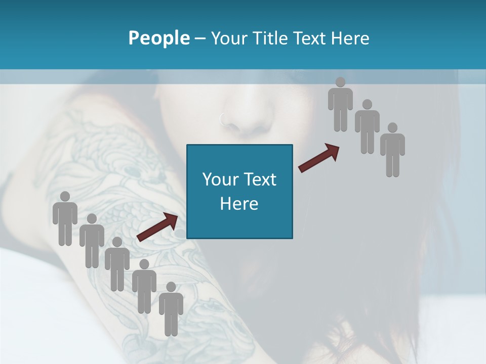 A Woman With Red Hair And Tattoos On Her Arm PowerPoint Template