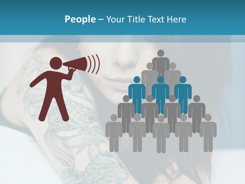 A Woman With Red Hair And Tattoos On Her Arm PowerPoint Template