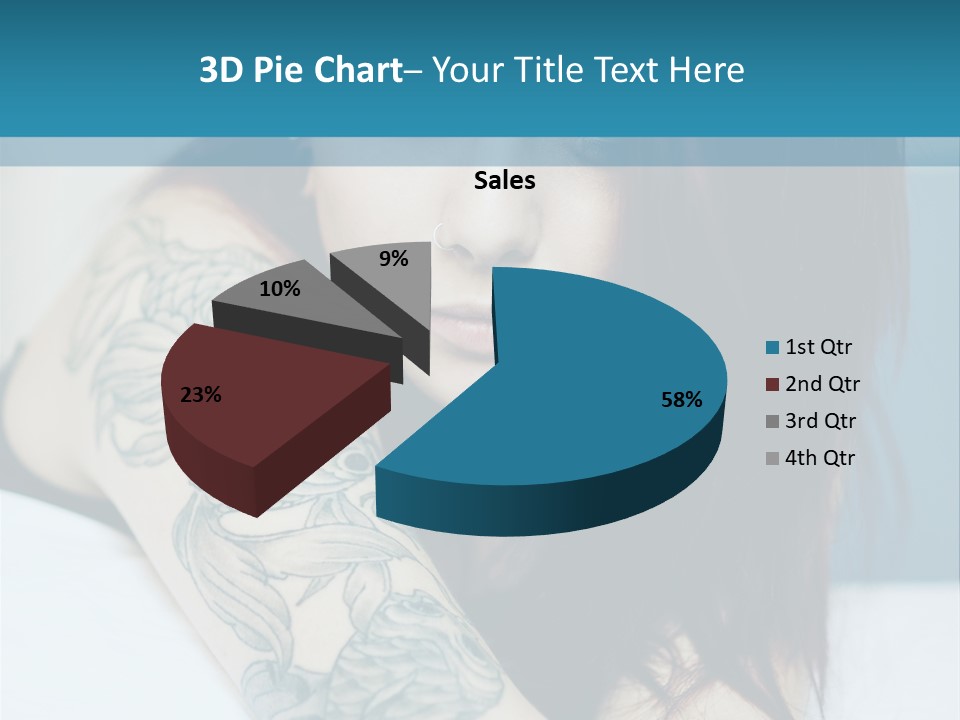 A Woman With Red Hair And Tattoos On Her Arm PowerPoint Template