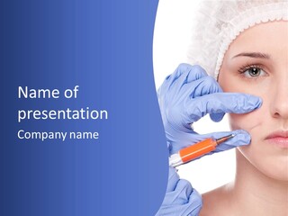 Closeup Injecting Female PowerPoint Template