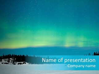 Night Luminosity Aurora Borealis PowerPoint Template