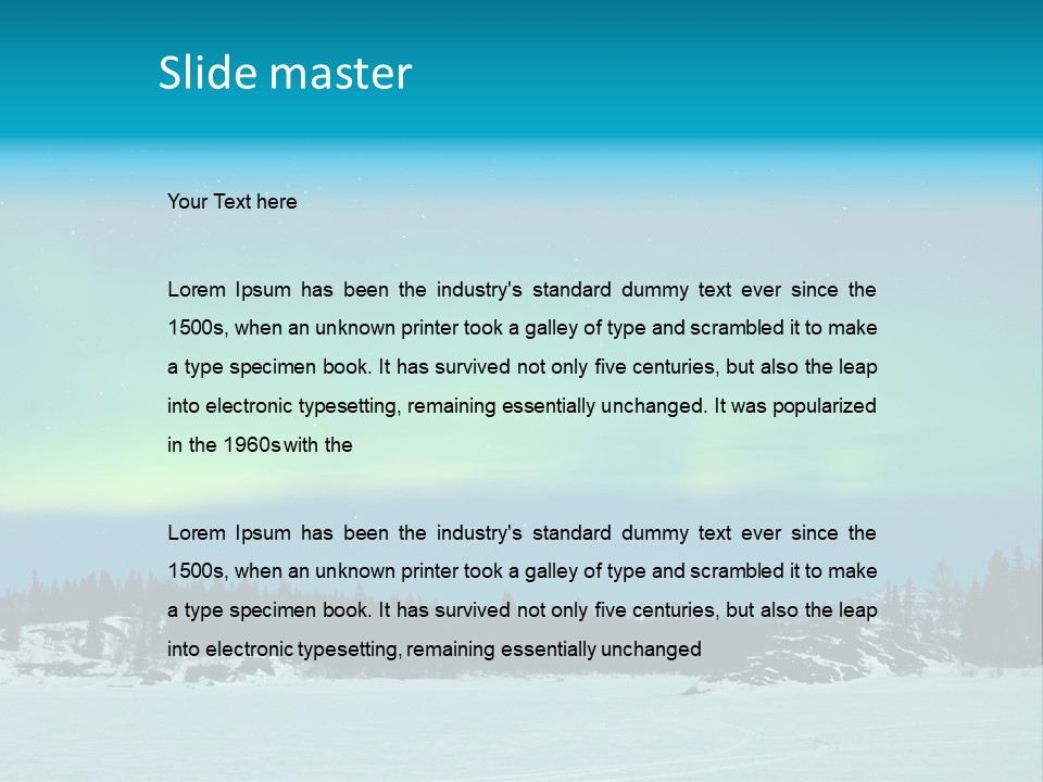 Night Luminosity Aurora Borealis PowerPoint Template