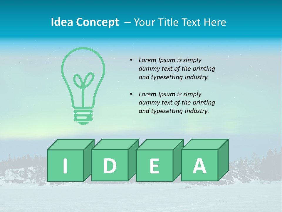 Night Luminosity Aurora Borealis PowerPoint Template