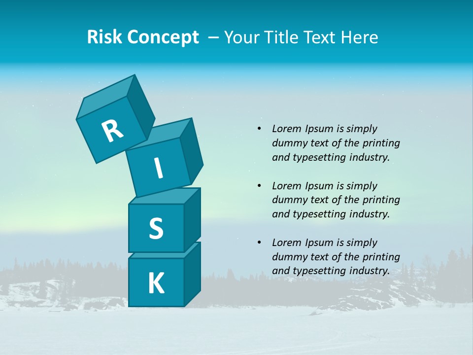 Night Luminosity Aurora Borealis PowerPoint Template