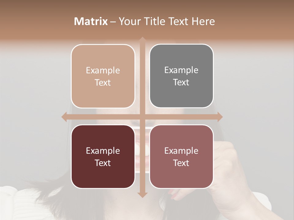 A Woman Holding Up A Piece Of Paper To Her Mouth PowerPoint Template