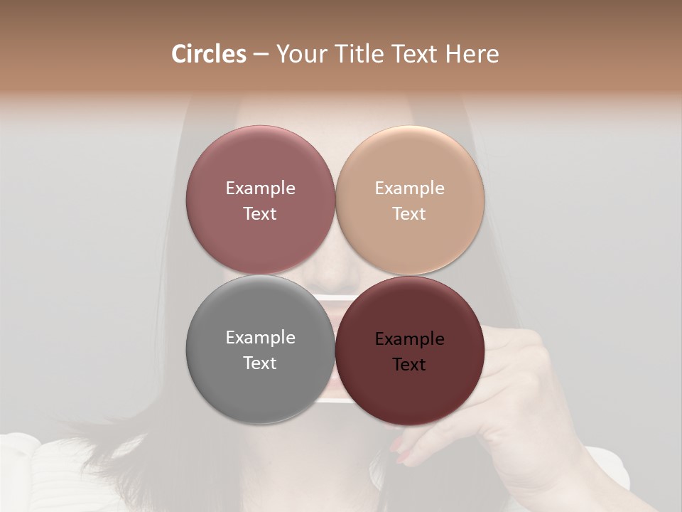 A Woman Holding Up A Piece Of Paper To Her Mouth PowerPoint Template