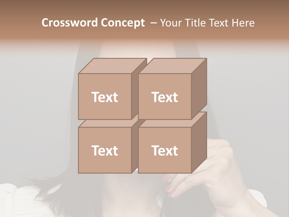 A Woman Holding Up A Piece Of Paper To Her Mouth PowerPoint Template