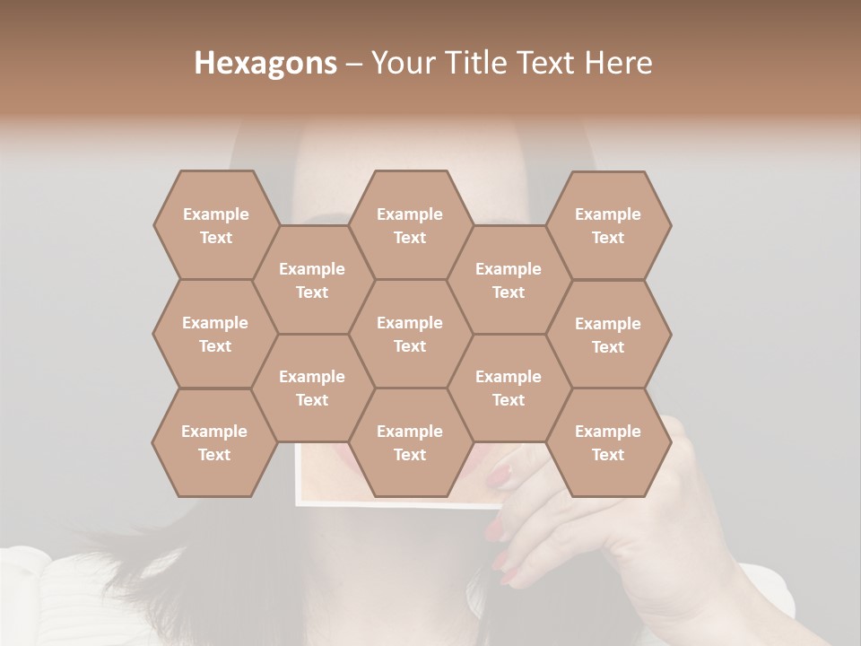 A Woman Holding Up A Piece Of Paper To Her Mouth PowerPoint Template