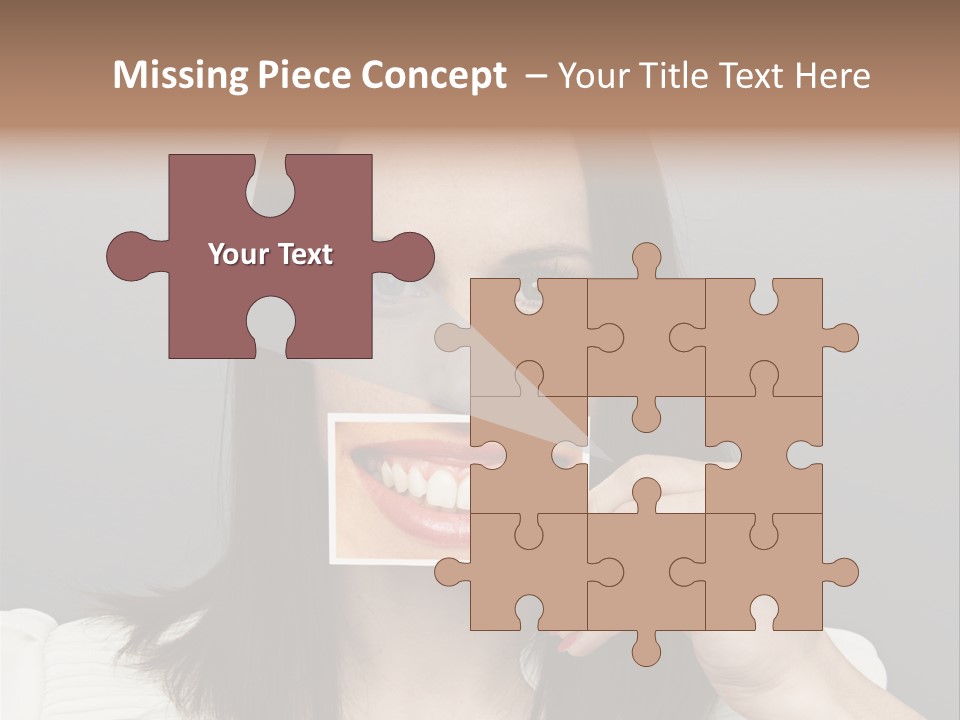 A Woman Holding Up A Piece Of Paper To Her Mouth PowerPoint Template