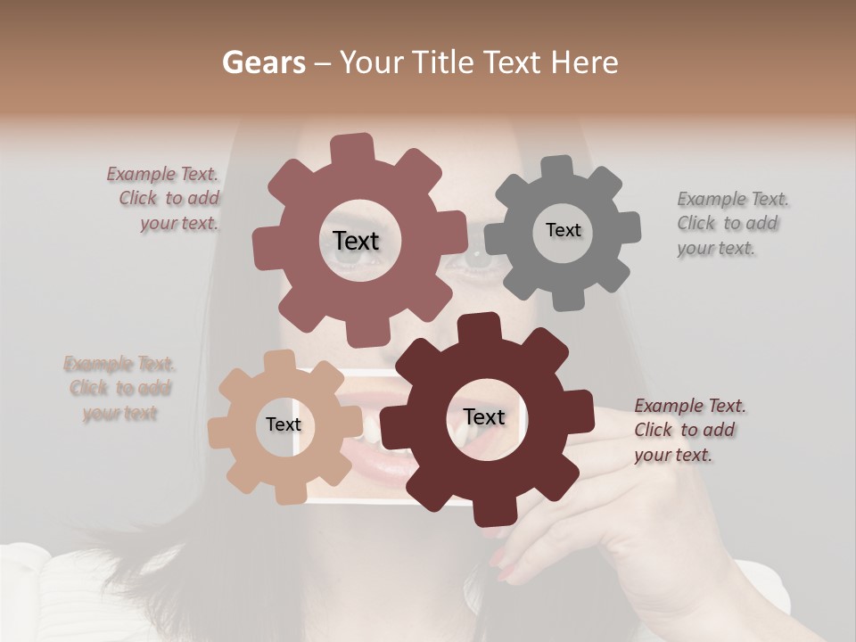 A Woman Holding Up A Piece Of Paper To Her Mouth PowerPoint Template