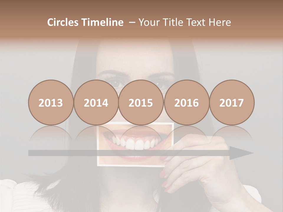 A Woman Holding Up A Piece Of Paper To Her Mouth PowerPoint Template