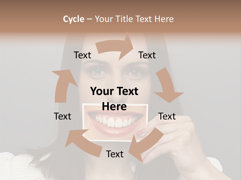 A Woman Holding Up A Piece Of Paper To Her Mouth PowerPoint Template