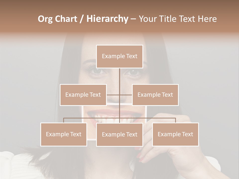 A Woman Holding Up A Piece Of Paper To Her Mouth PowerPoint Template