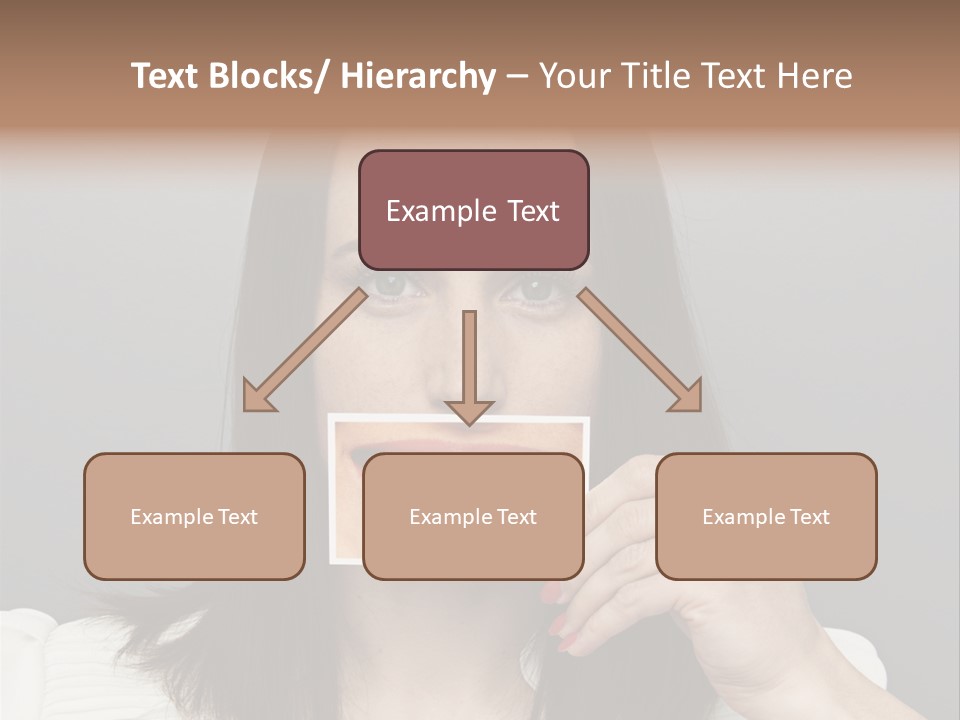 A Woman Holding Up A Piece Of Paper To Her Mouth PowerPoint Template