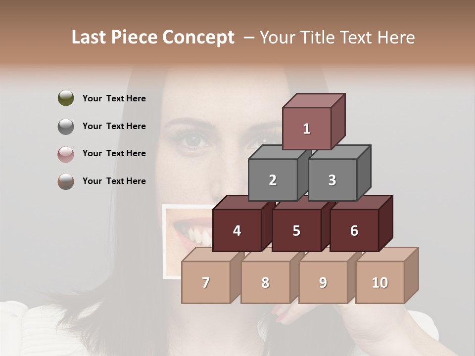 A Woman Holding Up A Piece Of Paper To Her Mouth PowerPoint Template